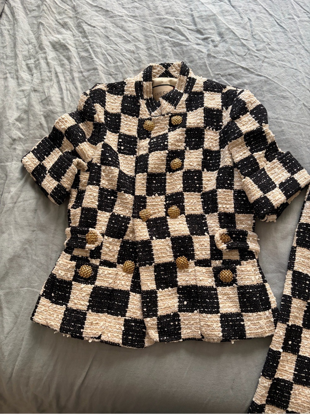 Gucci NWT Check Tweed Jacket & Ankle Pants Set IT 38 - Picture 2 of 7